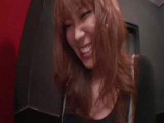 Nasty Japanese young female Rubs Her Clit Before Peeing in a Bar Toilet | xHamster