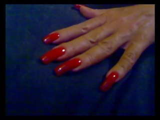 Beguiling handsome Hands with terrific Sexy Long Red Nails.