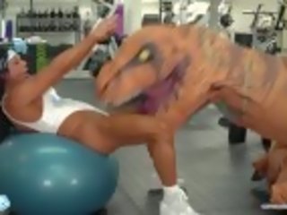 Camsoda - super milf stepmom fucked by trex in real gym x rated film