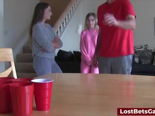 A alluring Game of Strip Pong Turns Hardcore Fast: Blowjob xxx film feat. Aften Opal by Lost Bets Games