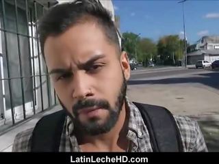 Mladý rovný španielske latino turista fucked