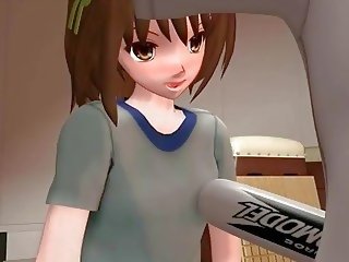 Hentai hentai estudante fodido com um beisebol bastão