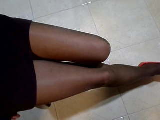 My Legs are in Nylon Pantyhose with Heels and Without