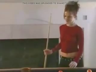 Elizabeth Douglas Playing Pool Having a Marlboro Menthol