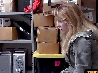 Blonde fucked by a security guard at the back office - xxx movie at Ah-Me