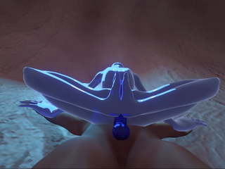 Biru mahluk asing slime muda perempuan mengongkek manusia dalam cave: percuma hd x rated filem 54