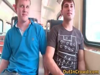Young homosexual buddies have some publik stinker making out three by outincrowd