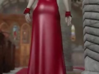 Animated In Red Dress Gets Nipples Licked