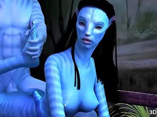 Avatar mīļumiņš anāls fucked līdz milzīgs zils phallus