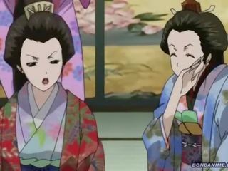 Một hogtied geisha có một mưa nhỏ từng giọt nóng đến trot âm hộ