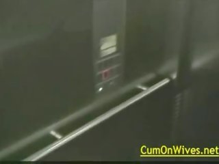 Elevator blowjob and facial