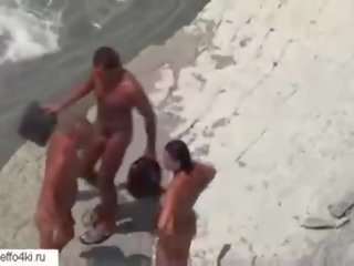 Amateur dirty film on the beach