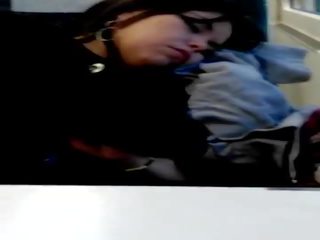 Milovník spiace fetiš v vlak sledovanie dormida en tren